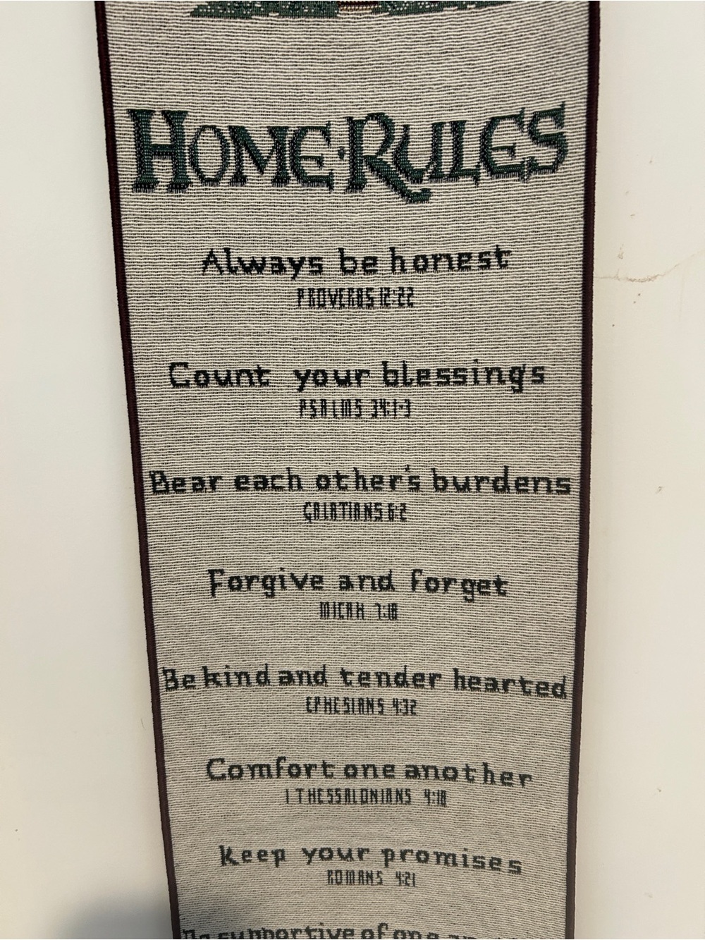 Home Rules Beige Wall Banner - Picture 3 of 5
